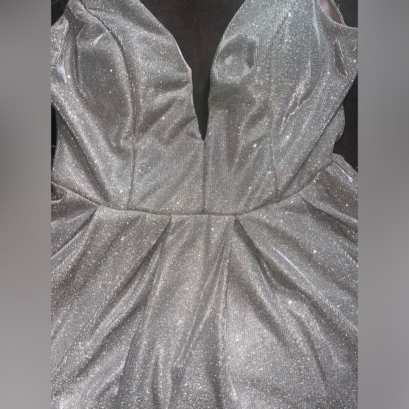 Beautiful light pink, sparkly, glitter,cocktail dress.Only worn once+pockets too - Picture 2 of 4